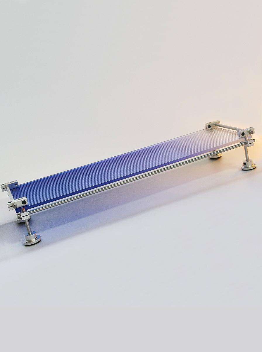 Custom Acrylic Display Shelf & Monitor Riser — Chrome Steel & Acrylic