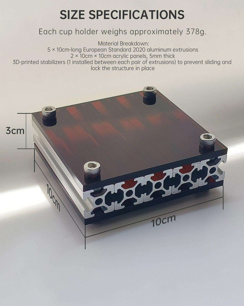 Aluminum Desk Coaster — Custom Acrylic EDC Tray