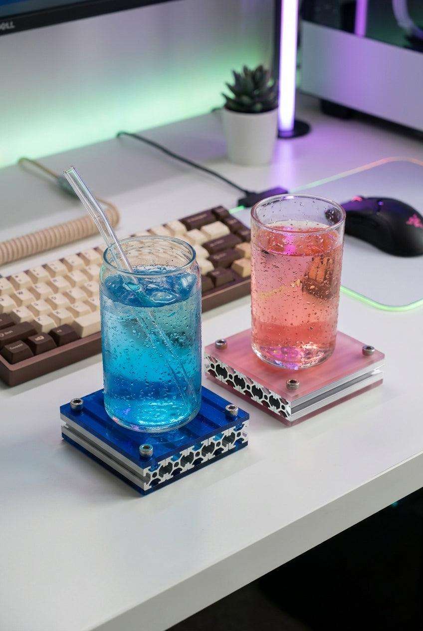 Custom Industrial Aluminum Desk Coaster | Acrylic EDC Tray — HushLume