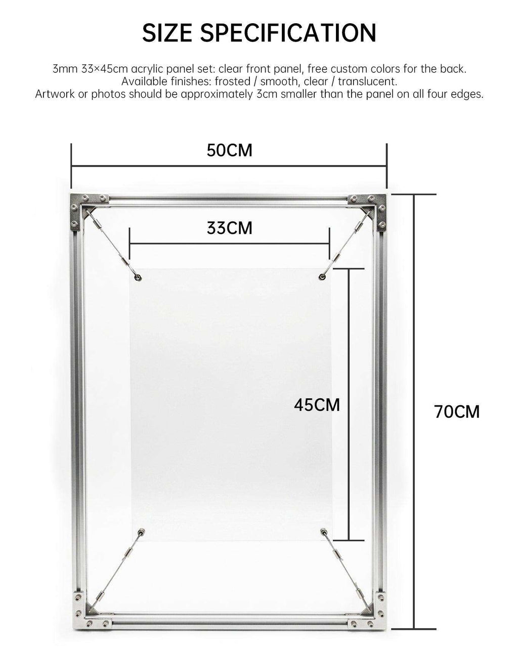 Suspension Poster Frame — Steel Wire & Acrylic - HushLume