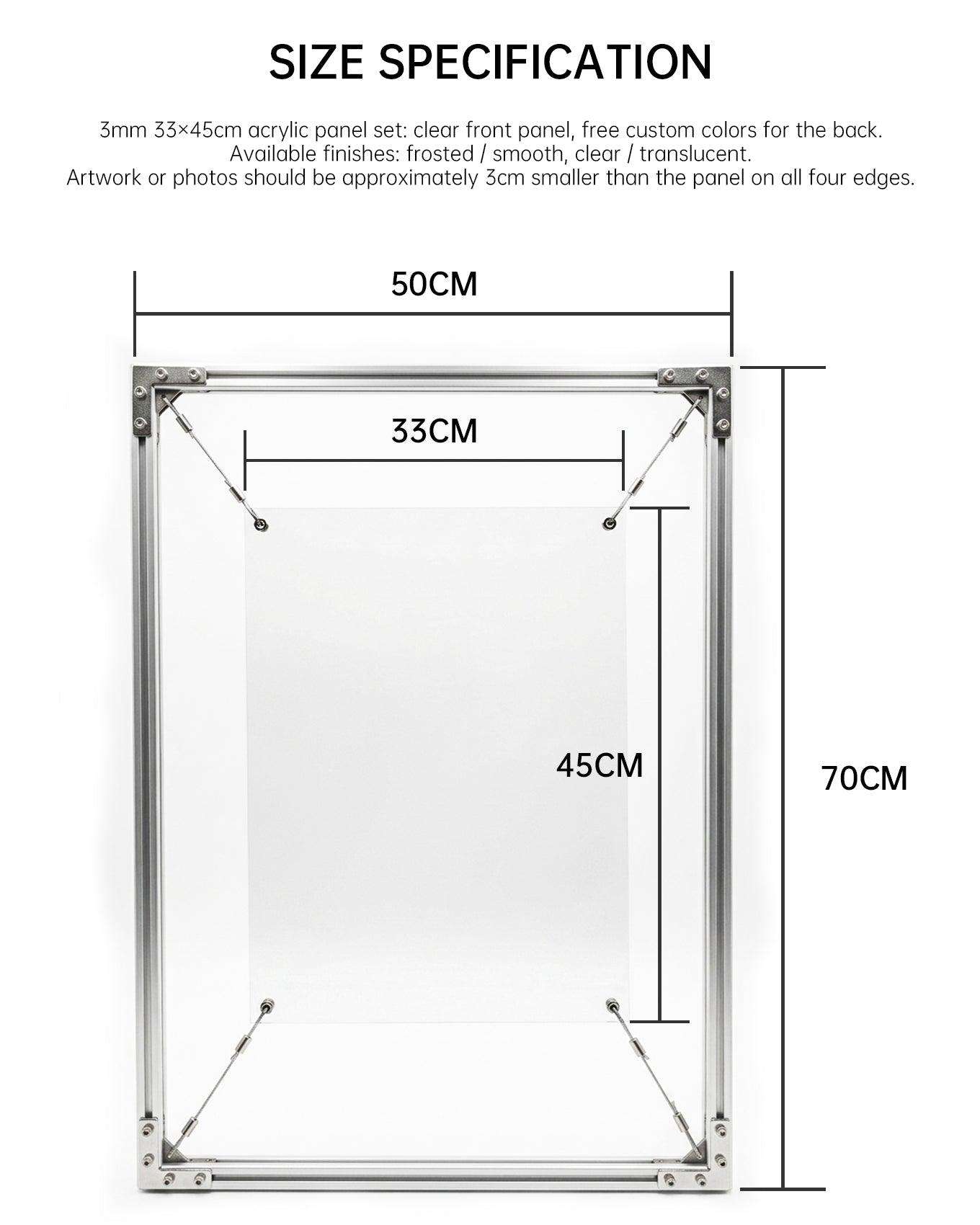 Suspension Poster Frame — Steel Wire & Acrylic - HushLume